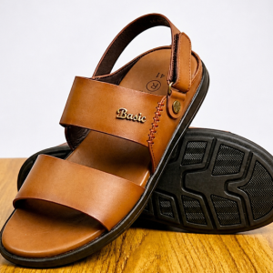 original cow leather twin belt sandal